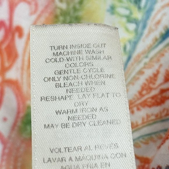 Chico's Shirt Womens Size 3 XL Boho Paisley Short Sleeve Multicolor - Picture 9 of 9